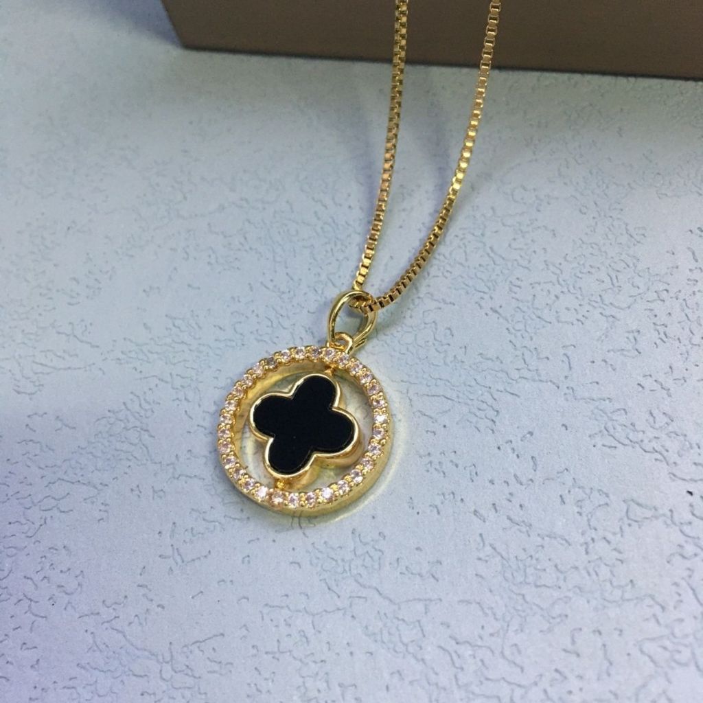 ❤️สร้อยคอจี้สี่ใบโคลเวอร์หินตาแมวหรูหราสไตล์เกาหลีแฟชั่นโซ่ไหปลาร้าระดับไฮเอนด์เครื่องประดับสำหรับผู้หญิง - รูปที่ 5
