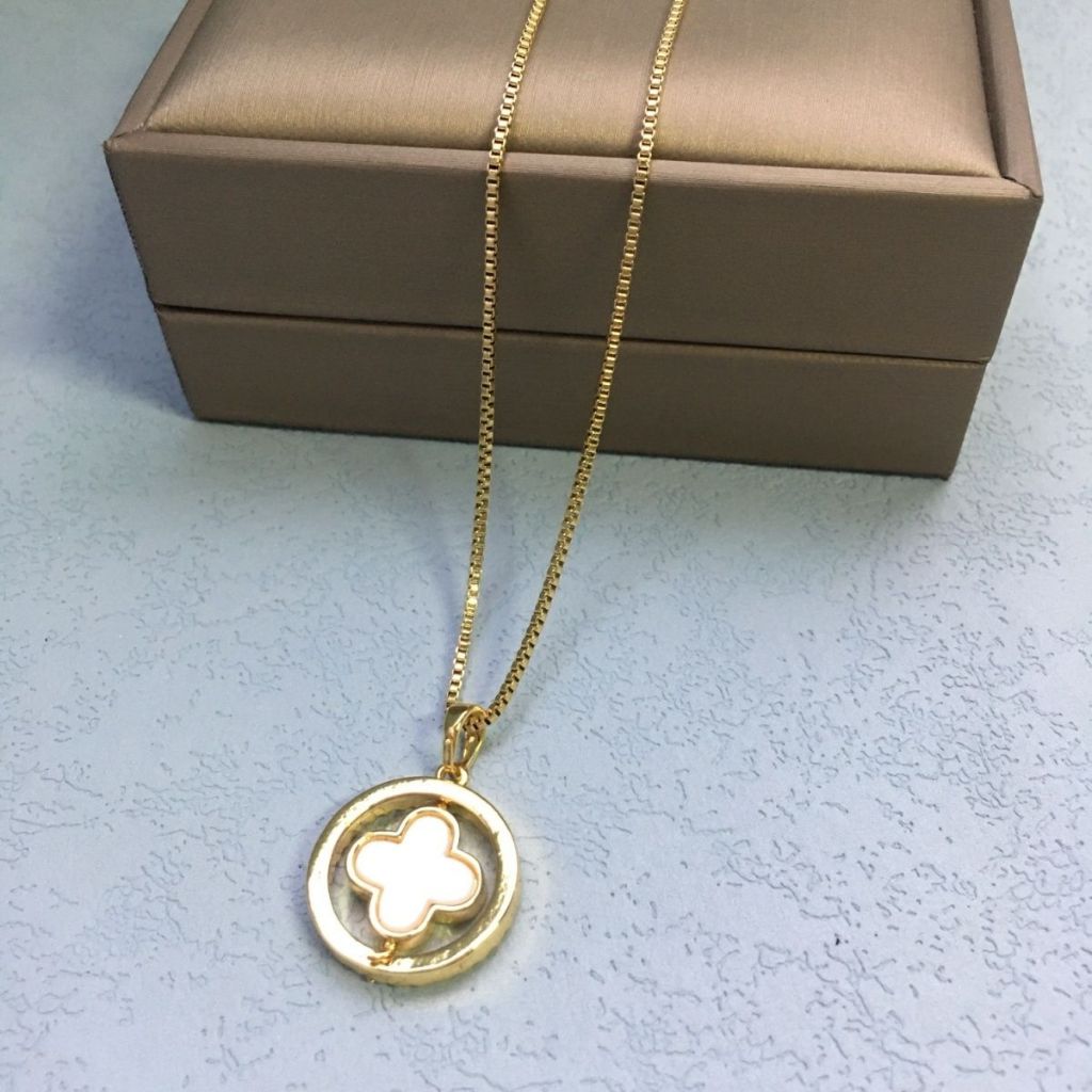❤️สร้อยคอจี้สี่ใบโคลเวอร์หินตาแมวหรูหราสไตล์เกาหลีแฟชั่นโซ่ไหปลาร้าระดับไฮเอนด์เครื่องประดับสำหรับผู้หญิง - รูปที่ 6