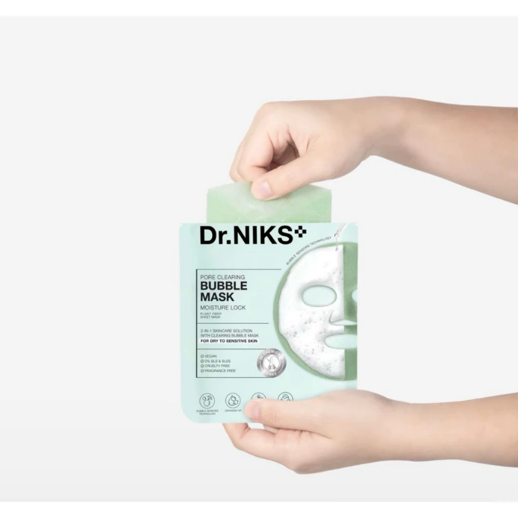 ดร.นิกส์ พอร์เคลียริ่งบับเบิ้ลมาส์ก [1 ซอง] DR.NIKS PORE CLEARING BUBBLE MASK OIL CONTROL (ปริมาณ 25ml.) - รูปที่ 2