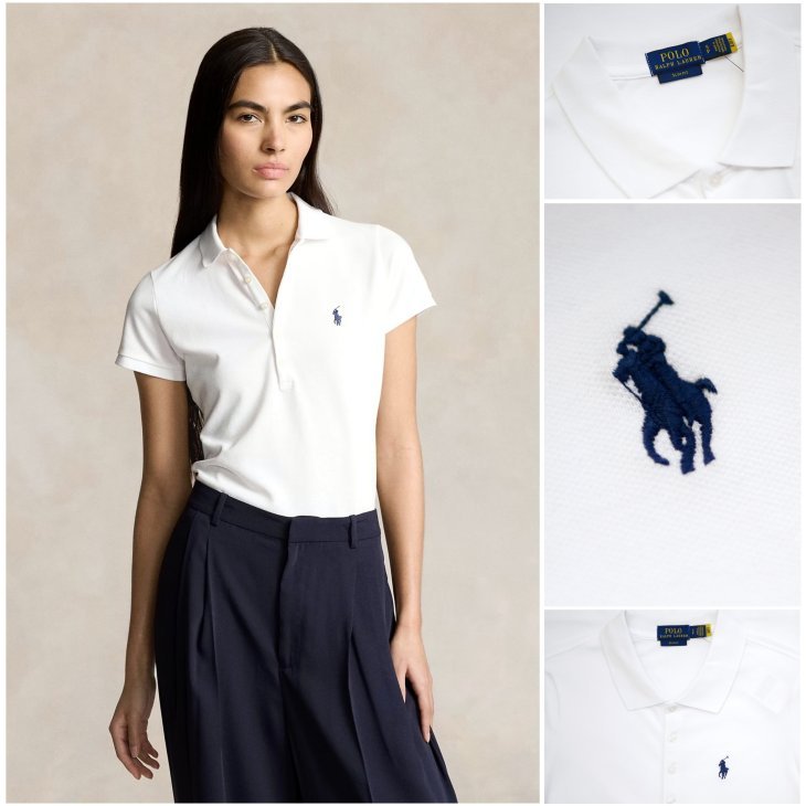 POLO RALPH LAUREN WOMEN SLIM FIT STRETCH POLO SHIRT #เสื้อโปโลผู้หญิง #ของแท้100%