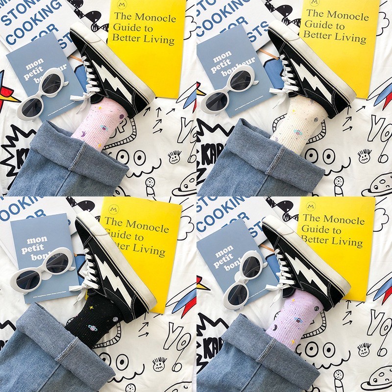(พร้อมส่ง) เซตถุงเท้ามินิมอลสไตล์เกาหลี