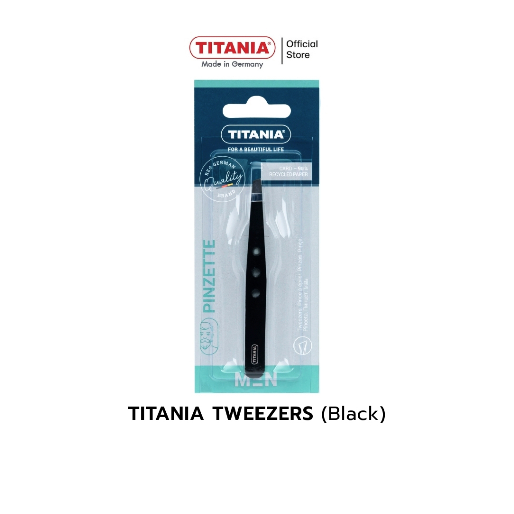 TITANIA แหนบปลายเฉียง แสตนเลส สีดำด้าน นำเข้าจากเยอรมันนี