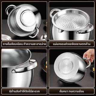 หม้อกรองน้ํามัน ภาชนะเก็บสแตนเลส ถังกรองสแตนเลส 1.5/2/4L ความจุขนาดใหญ่ ทนความร้อนและการกัดกร่อน ไม่เสียรูปง่า