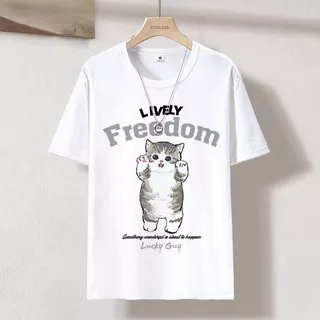 เสื้อยืดคอกลม แขนสั้น สกรีนลายแมว มี4แบบ ES475-ES478