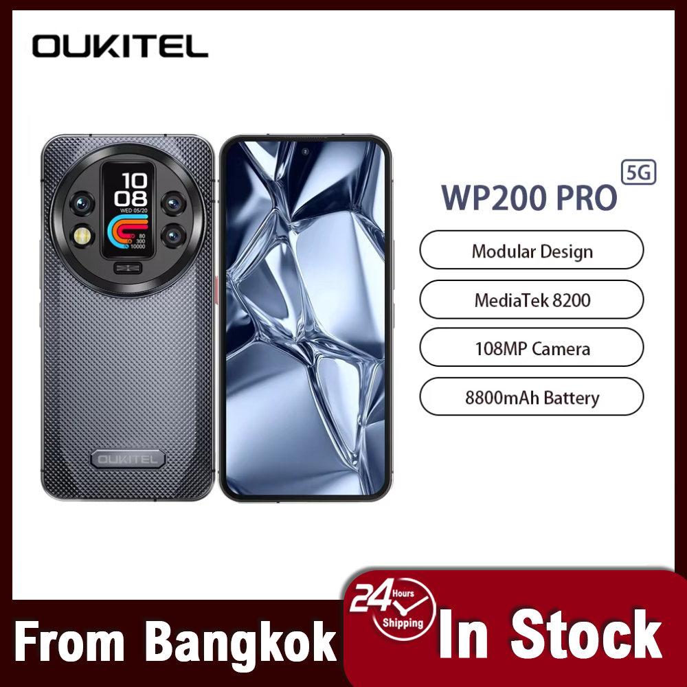 Oukitel WP200 Proสมาร์ทโฟน Android 15 พร้อม RAM 24GB + พื้นที่เก็บข้อมูล 1TB กล้อง 108MP รองรับ 5G