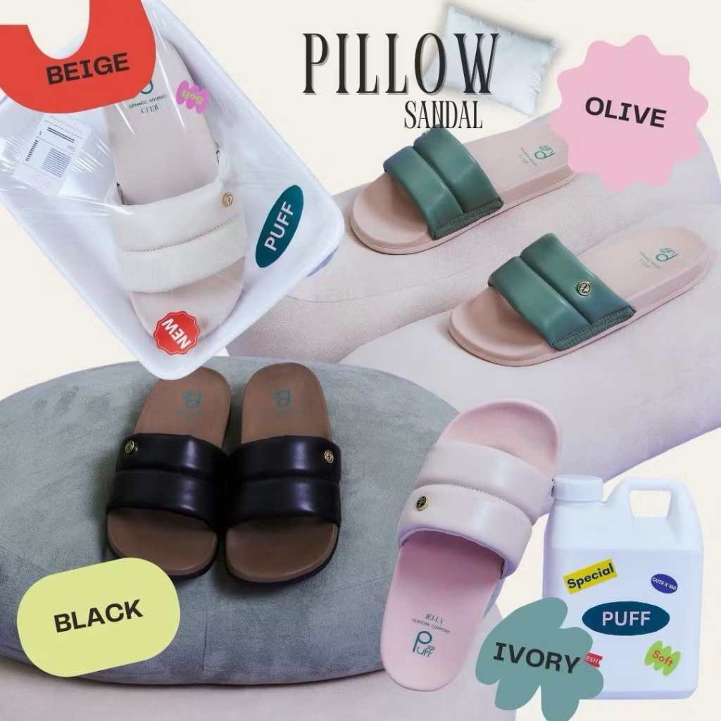 Puff Shoes Pillow Soft Plus สี Olive เบอร์ 40