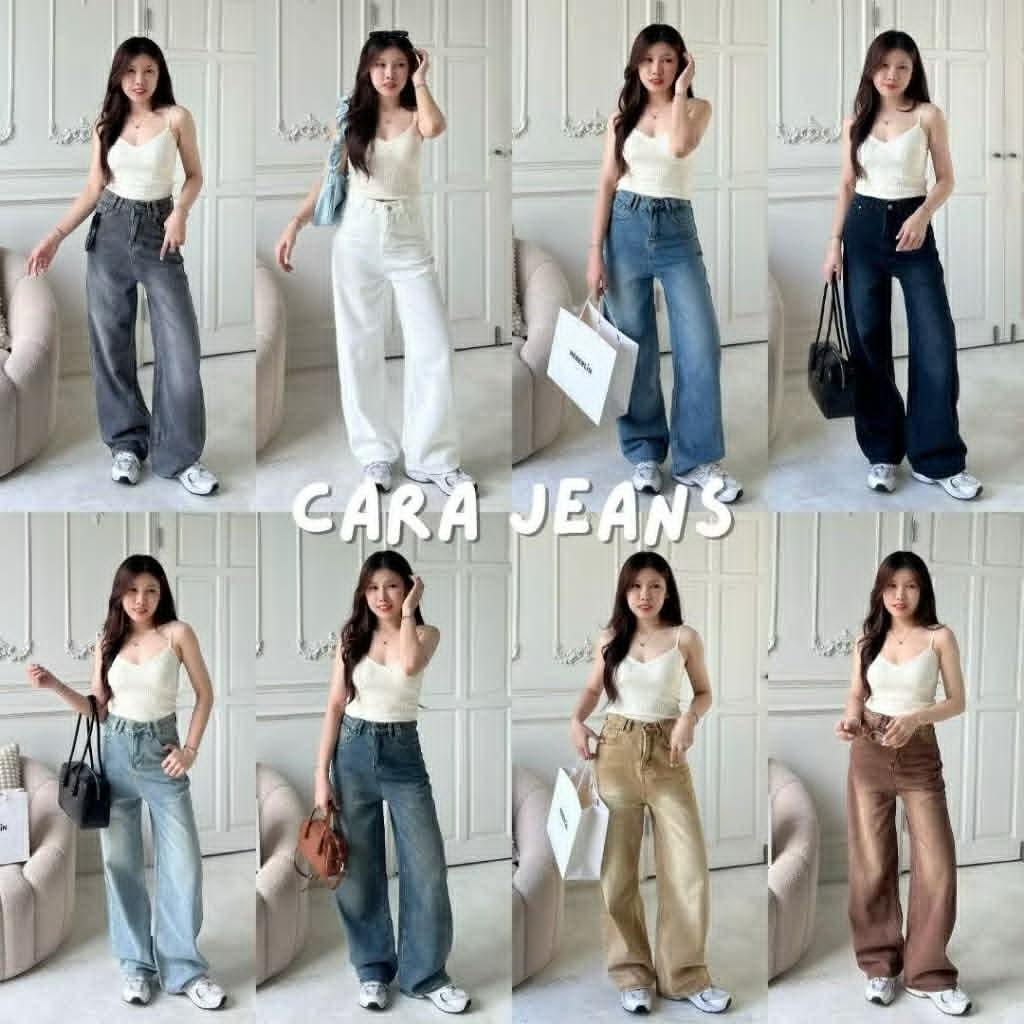 Beberlin กางเกงยีนส์ ขากระบอกกลาง สีเฟด รุ่น Cara Jeans / No : 7091