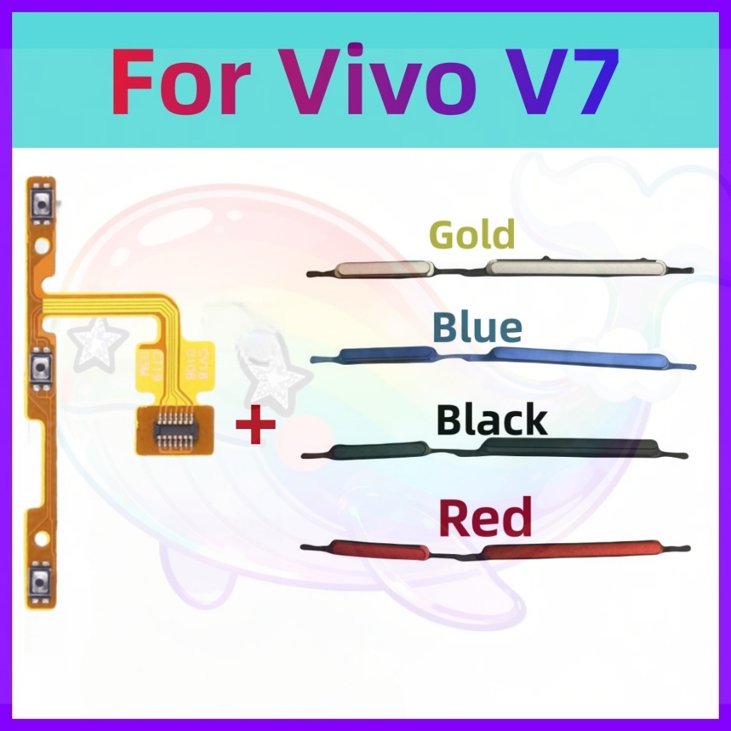 สําหรับ Vivo V7 Power On Off ปุ่มปุ่มปรับระดับเสียง Flex Cable อะไหล่ทดแทน