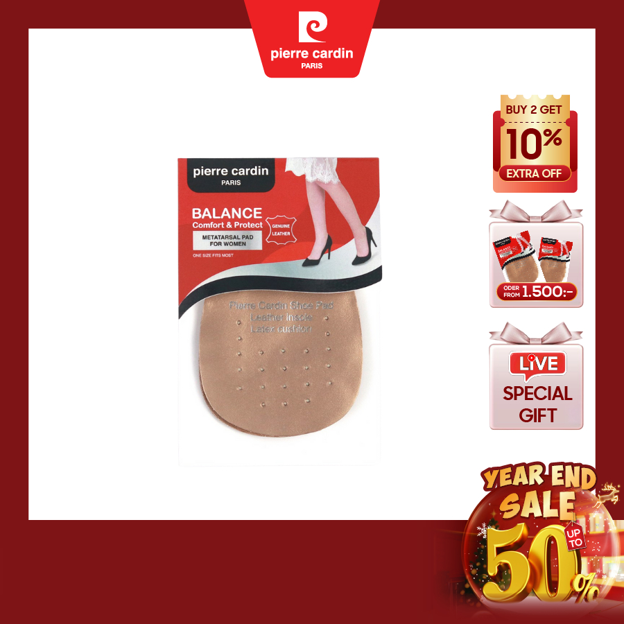 แผ่นเสริมรองเท้า Pierre Cardin สำหรับรองเท้าผู้หญิง ช่วยรองรับแรงกด ลดการเจ็บฝ่าเท้า (Metatarsal Pad) – 1 คู่