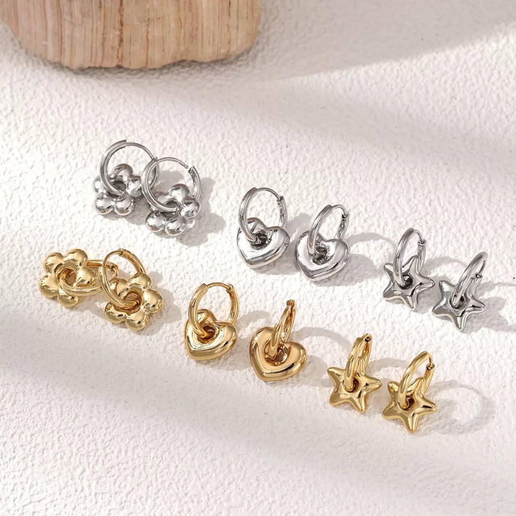 พร้อมส่ง!🇹🇭 ราคา/คู่ ต่างหูรุ่น Tiny Charm ต่างหูห่วงห้อยชาร์มเล็กๆ หลายทรง สไตล์มินิมอล เนื้องานเกาหลี พรีเมี่ยม คุณภาพ