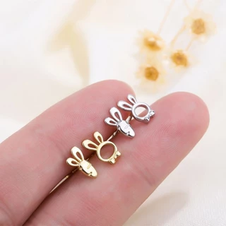 (1ข้าง)จิวหูกระต่ายแครอท ต่างหูแบบเกลียวหมุนมีห้อย ก้าน0.8mm จิวแฟชั่น จิวเกาหลี