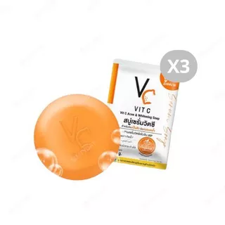 (LIVE) 3 ก้อน Ratcha Vitc Acne & Whitening Soap รัชชา วิตซี แอคเน่ แอนด์ ไวท์เทนนิ่ง โซป 30 g สบู่ล้างหน้าวิตซี VC