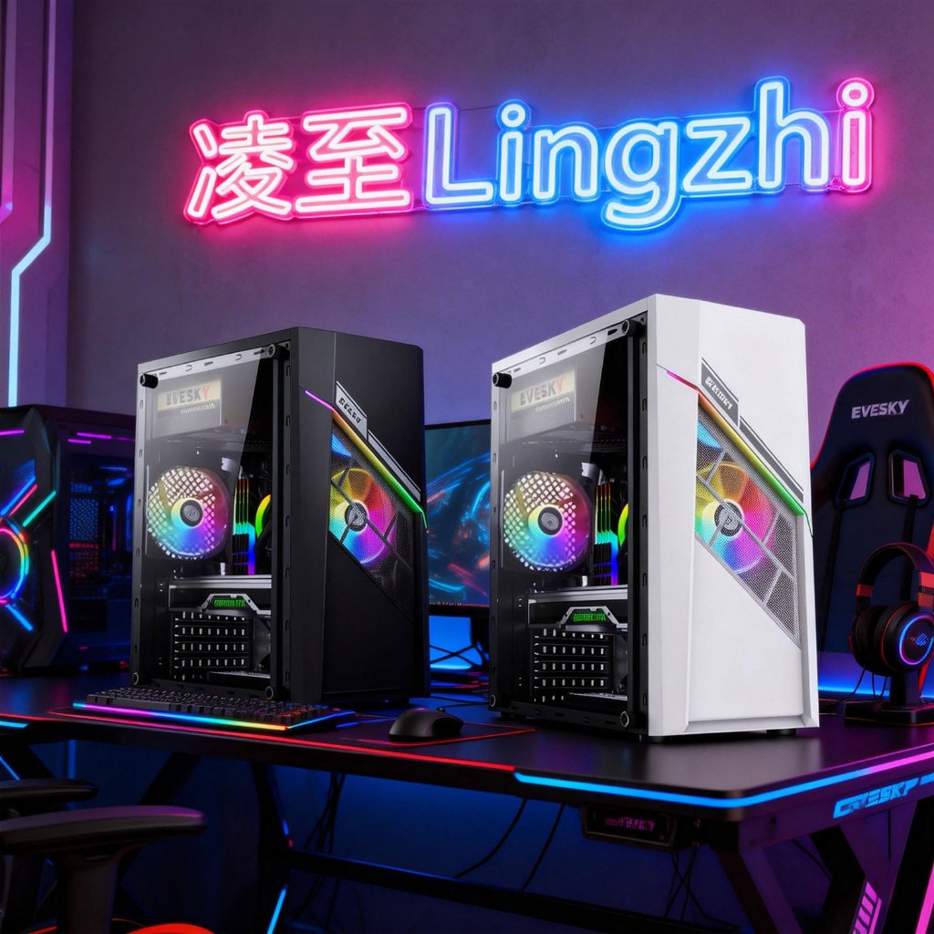 EVESKY Ling to Desktop Electric Case กรณีคอมพิวเตอร์ DIY Side Penetration เกม Water Cooling ATX บอร์ดใหญ่หลังสาย凌至3.0机箱