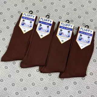ถุงเท้า เด็กนักเรียน ข้อยาว สีขาว/น้ำตาล แพ็คละ 12คู่