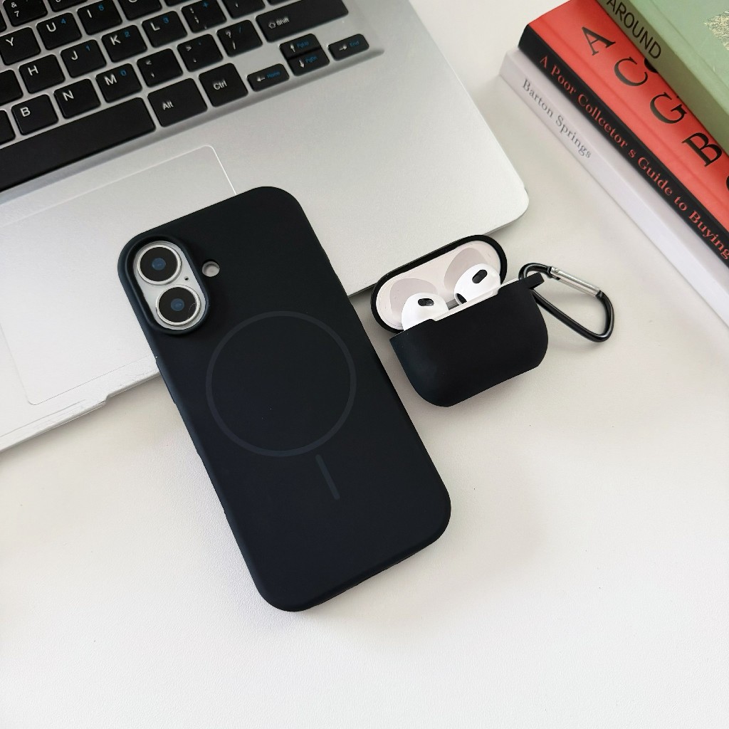 ใหม่ งานกำมะหยี่ เคสซิลิโคนชาร์จไร้สายวงแหวนแม่เหล็ก for iPhone11'12'13'14'15'16'17'PRO'MAX 16Promax 17PROMAX i17