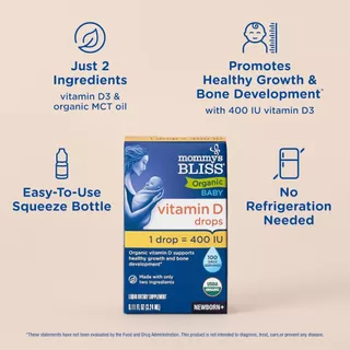 Mommy’s Bliss Vitamin D Drops วิตามินดีแบบหยด สำหรับทารกและเด็กเล็ก 400 IU