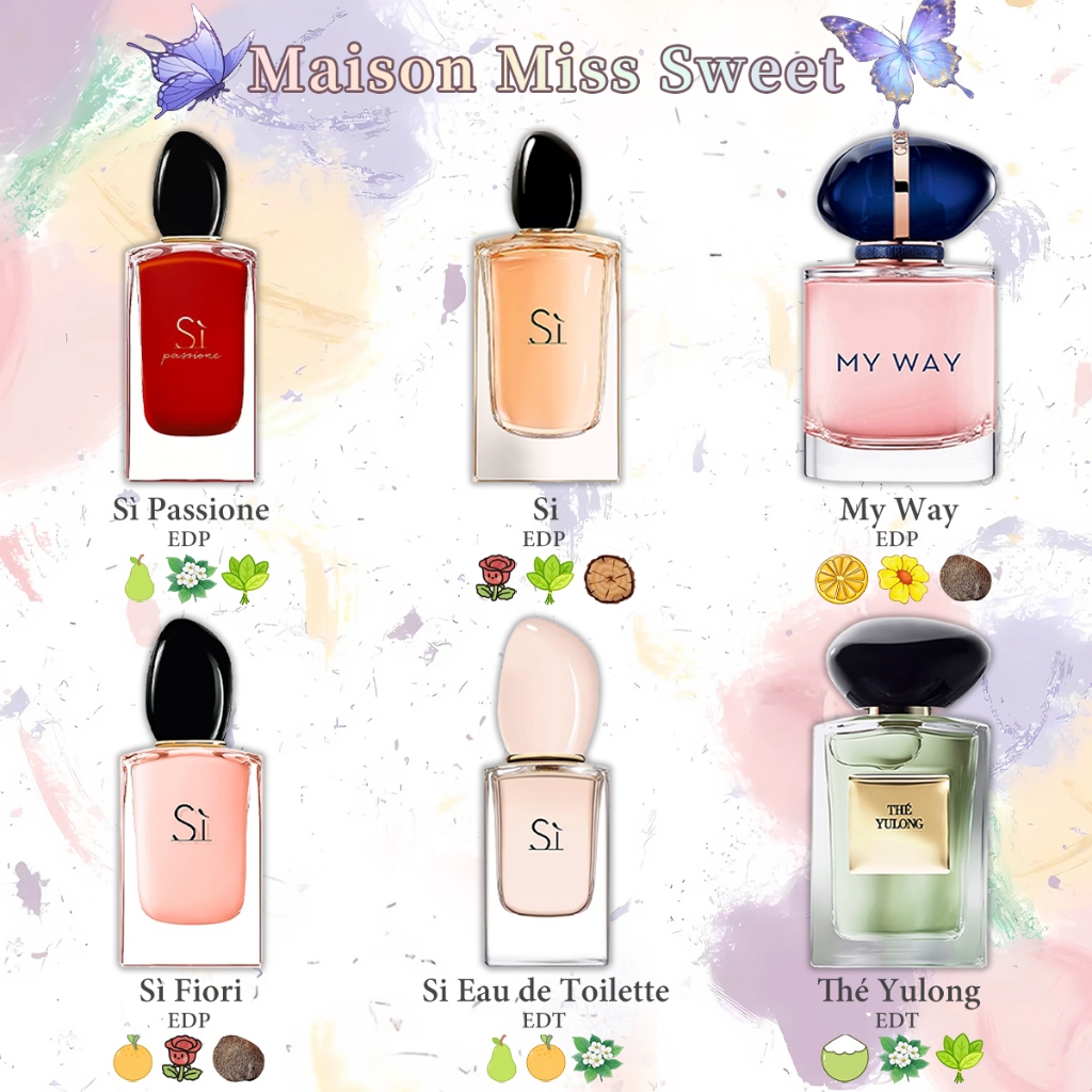 👑ของแท้ 💯 Sì Passione/ My Way /Sì Fiori /Thé Yulong EDP 2ml 5ml 10ml กลิ่นดอกไม้/แบรนด์หรูกลิ่นหรู