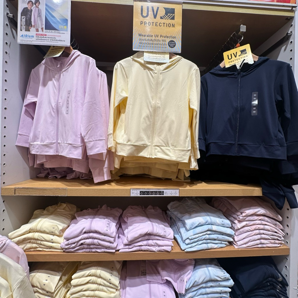 พร้อมส่ง! Uniqlo เสื้อฮู้ดเด็ก AIRISM ผ้าตาข่าย กันยูวี UV PROTECTION ของแท้จากช้อปไทย💗