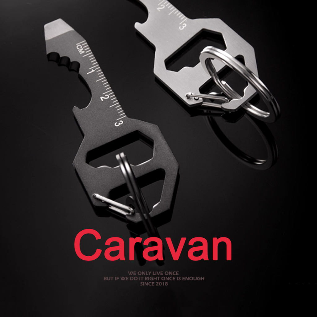 Caravan Crew Keychain พวงกุญแจอเนกประสงค์  6 in 1 ชุดเครื่องมือ ไขควง ที่เปิดขวด พวงกุญแจ แบบพกพา