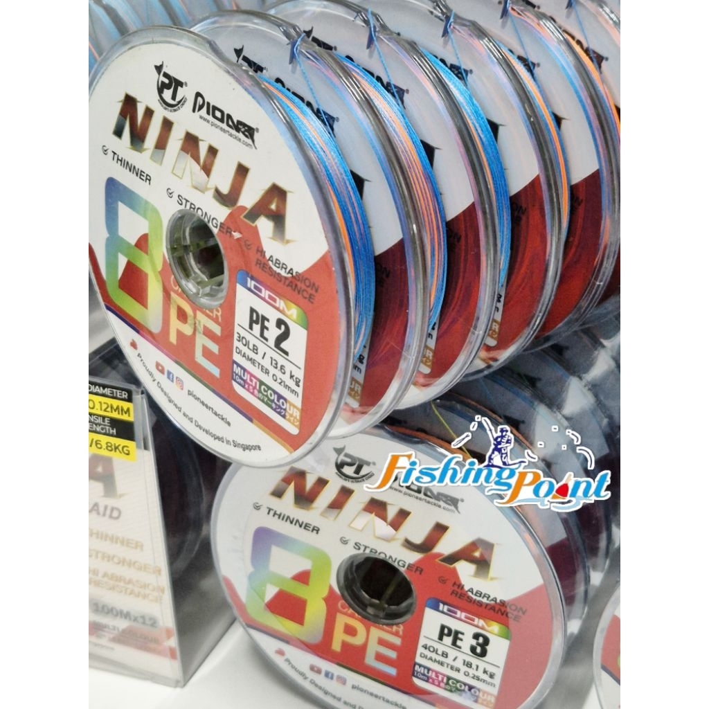 สาย PE PIONEER NINJA X8 ม้วนละ 100 เมตร (ม้วนต่อเนื่อง)