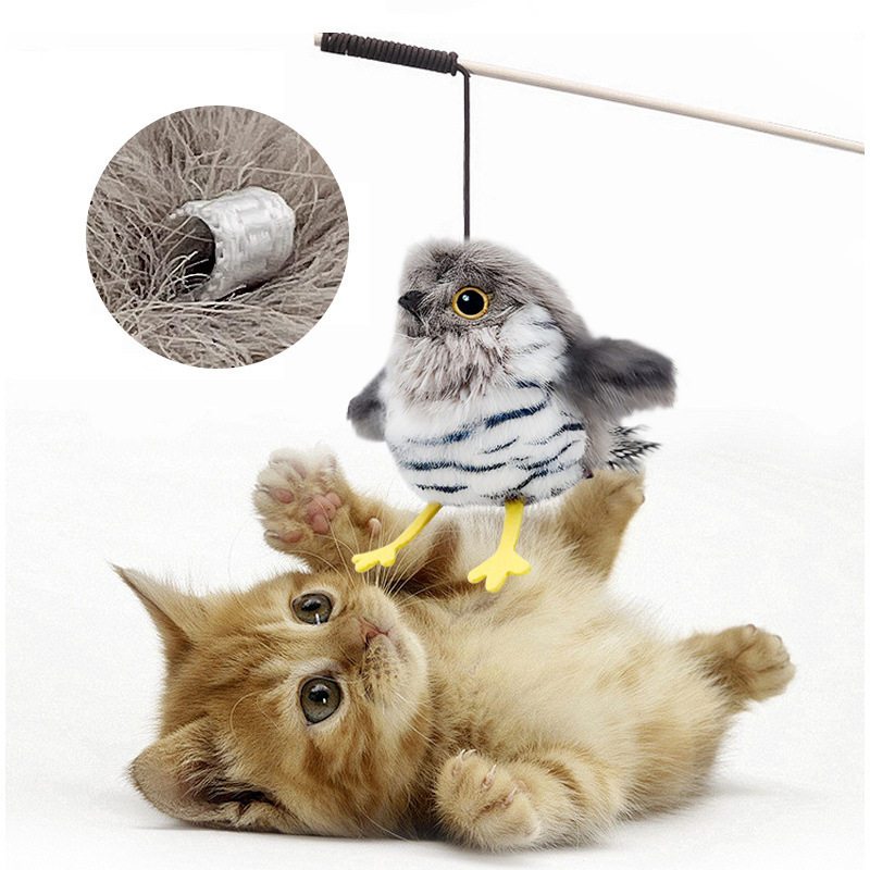 【พร้อมส่ง】 ของเล่นแมวโต้ตอบ+ ไฟฟ้า + นก + มีเสียง ชาร์จ USB นกของเล่นแมว ขนนุ่ม Interactive Cat Toys ราคา ถูกที่สุด ดีลบีเคเค แกลเลอรีภาพที่ 8