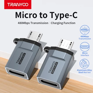 TRANYOO E22 Adapters อะแดปเตอร์ USB-C หญิงเป็น USB/ Micro USB ชาย รองรับการชาร์จเร็วและการถ่ายโอนข้อมูล