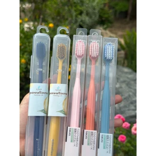 แปรงสีฟัน 2 ด้าม คละสี พสุธารา เหลือสีฟ้าโอรสเหลือง