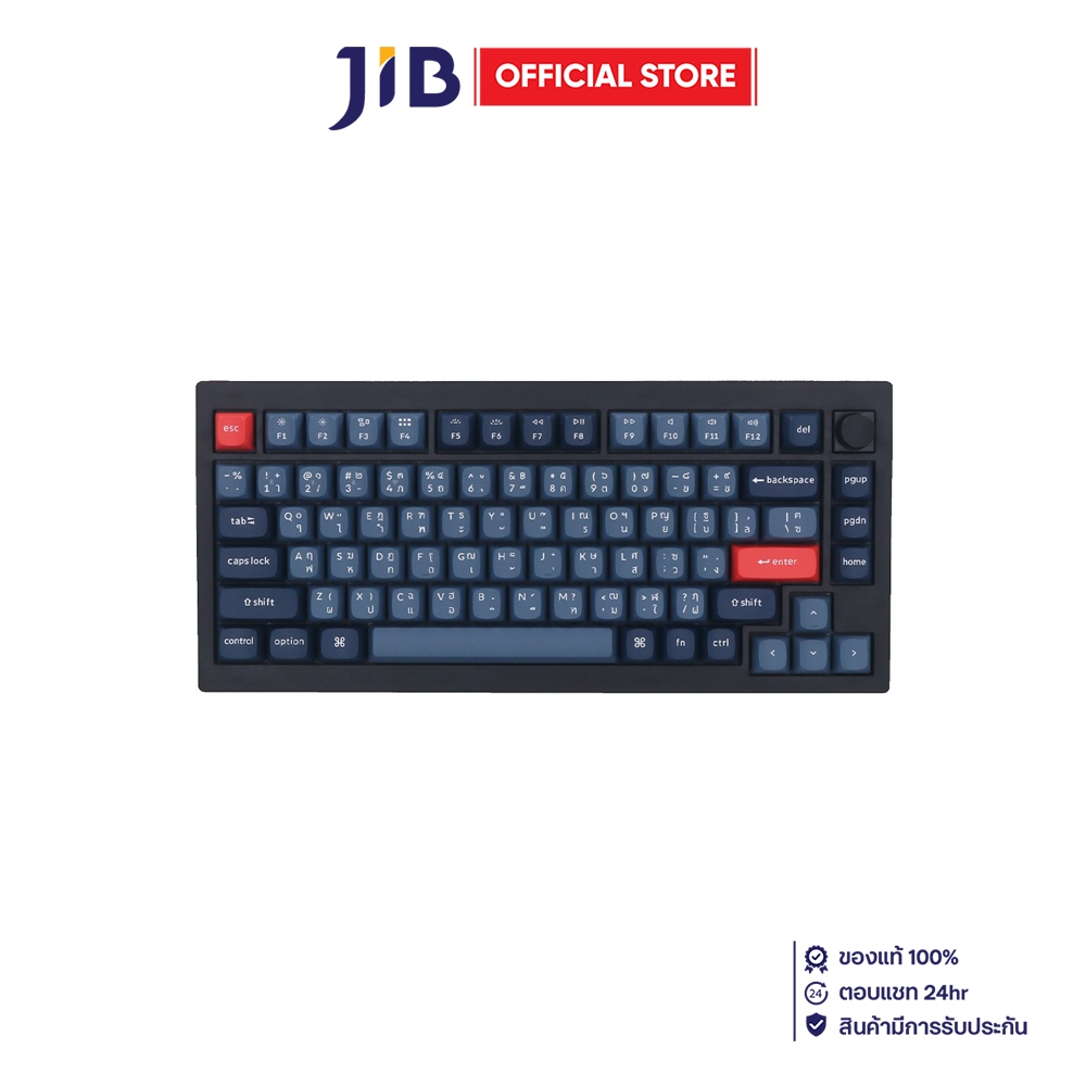 WIRELESS KEYBOARD (คีย์บอร์ดไร้สาย) KEYCHRON V1 MAX (QMK/VIA) (CARBON BLACK) (GATERON JUPITER RED SW