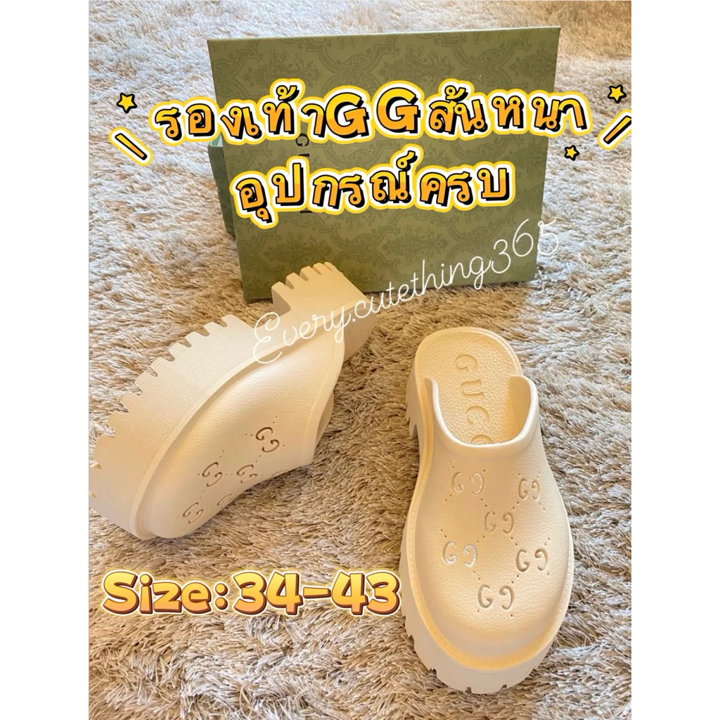 ⭐️รองเท้าจีจีส้นหนาpreorder⭐️!อุปกรณ์ครบ✅รีวิวแน่น ✅การันตีงานสวยเป๊ะ(หน้าเท้ากว้าง/อูมมากแนะนำเพิ่ม1ไซส์)