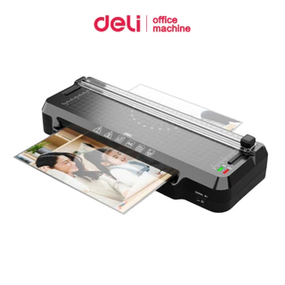 [ฟรีที่ตัดมุม] Deli เครื่องเคลือบกระดาษ A4 เครื่องเคลือบบัตร 2in1 300mm/min อุ่นเครื่องไว Laminator