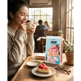 เมล็ดกาแฟกลิ่นสตอเบอรี่ชีสพาย (คั่วอ่อน)