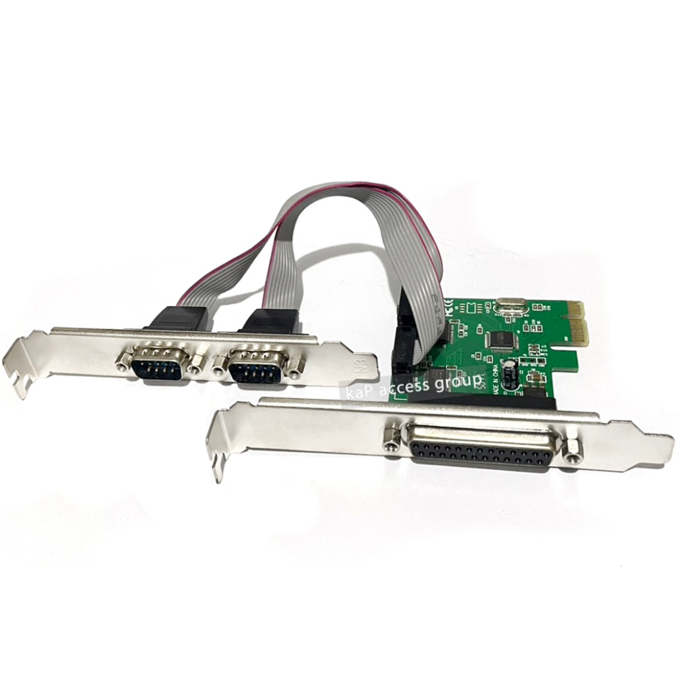 Card PCI Express I/O DB25 , DB9 (Serial) RS232 * 2 Port PCIe 9 pin
