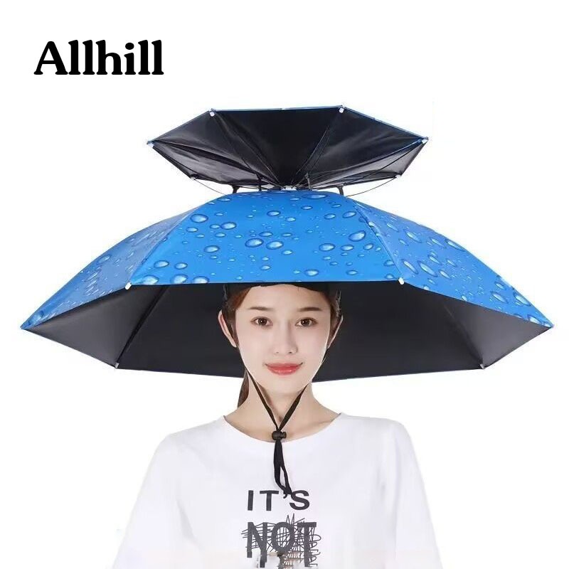 หมวกร่ม 95cmป้องกันรังสียูวี 2 ชั้นหมวกร่มขนาด ร่มและอุปกรณ์กันน้ำ กว้าง90cm ร่มตกปลา ร่มพับ ร่ม Umbrella Protection Cap - รูปที่ 7