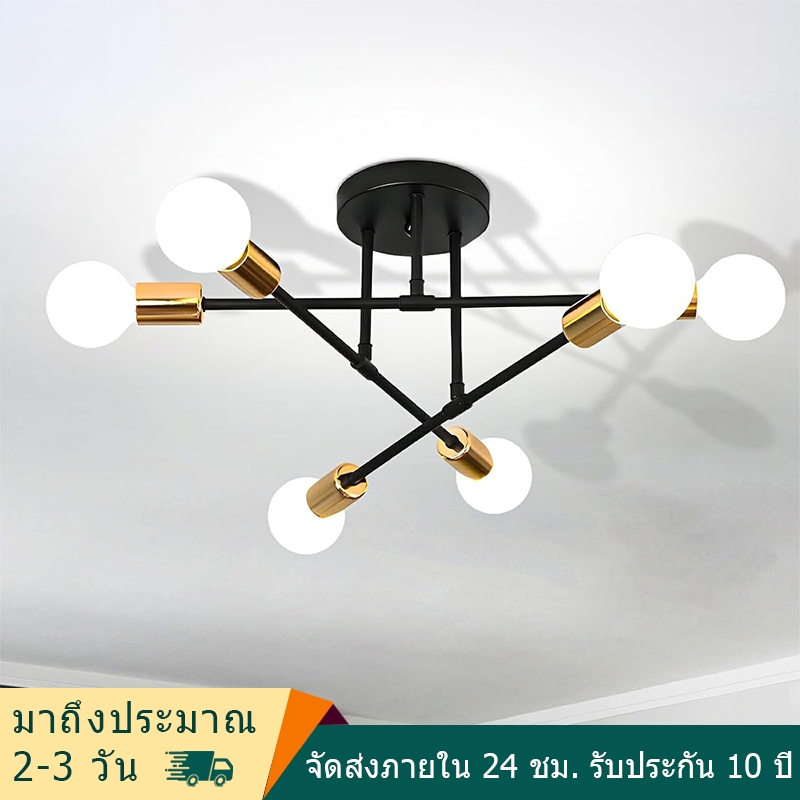 ไฟเพดาน ไฟLED สไตล์นอร์ดิก สร้างสรรค์ทันสมัย งานศิลปะเหล็ก chandelier เหมาะสำหรับห้องนั่งเล่น ห้องนอน โรแมนติก