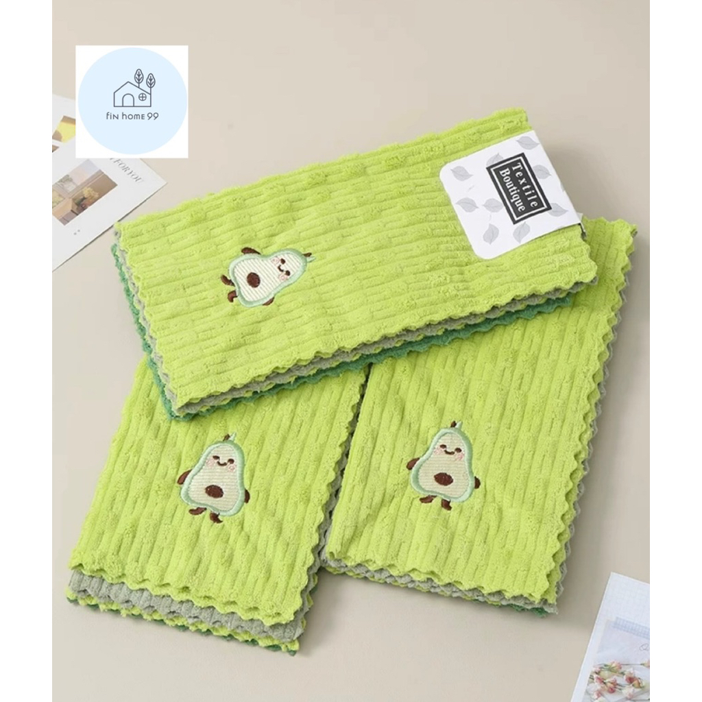 🧸ผ้าเช็ดจาน-เช็ดแก้วไร้ขุย แพ็ค4ผืน 30x30cm – นุ่ม ซับน้ำดี แห้งไว สำหรับครัวและร้านอาหาร⚡️
