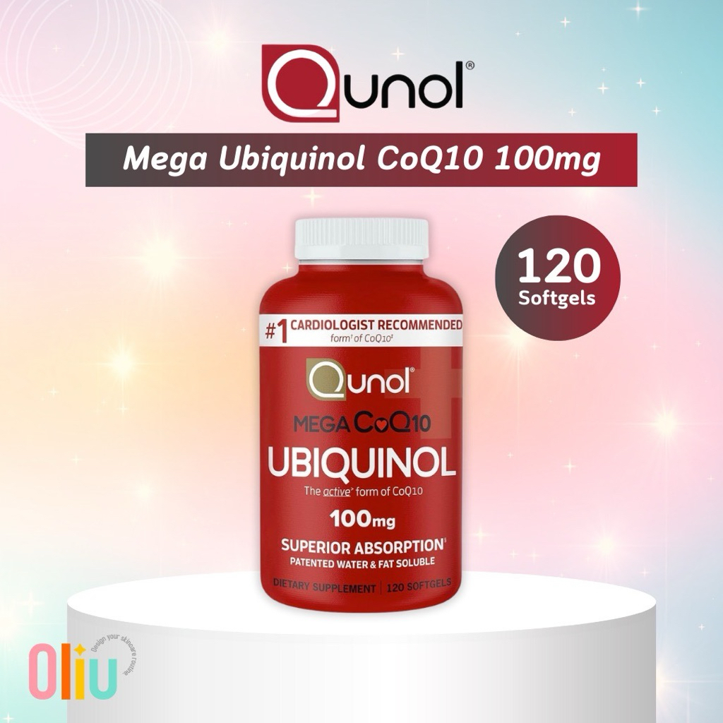 QUNOL Mega CoQ10 – Ubiquinol 100 mg, 120 เม็ด