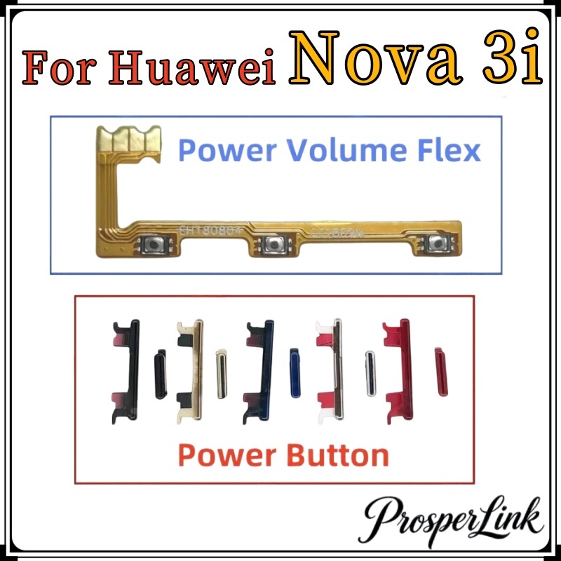 ปุ่มปรับระดับเสียงไฟสําหรับHuawei Nova 3i ปุ่มปรับระดับเสียงไฟด้านข้าง Key Flex Cable อะไหล่ซ่อมโทรศัพท์ Power