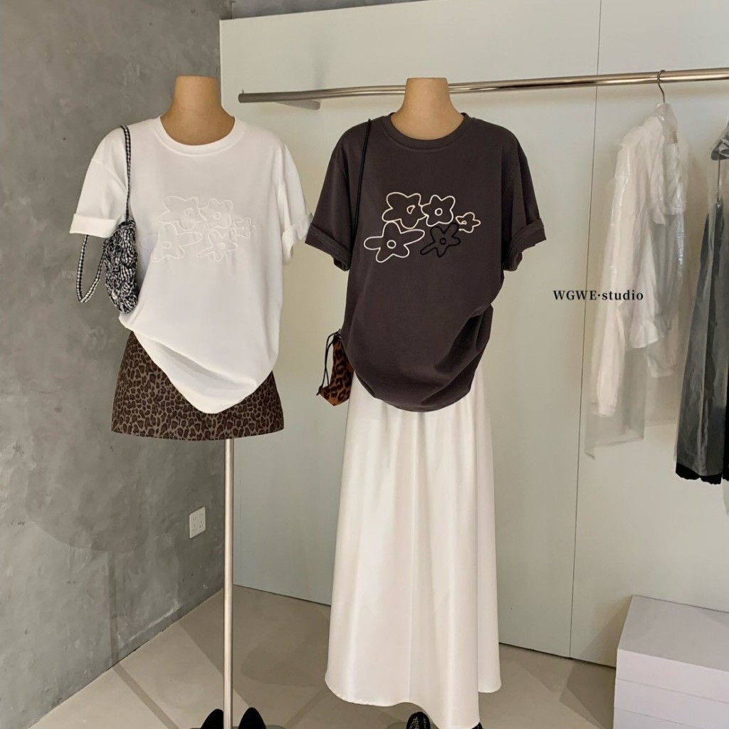 WG8386 เสื้อยืดปักนูน