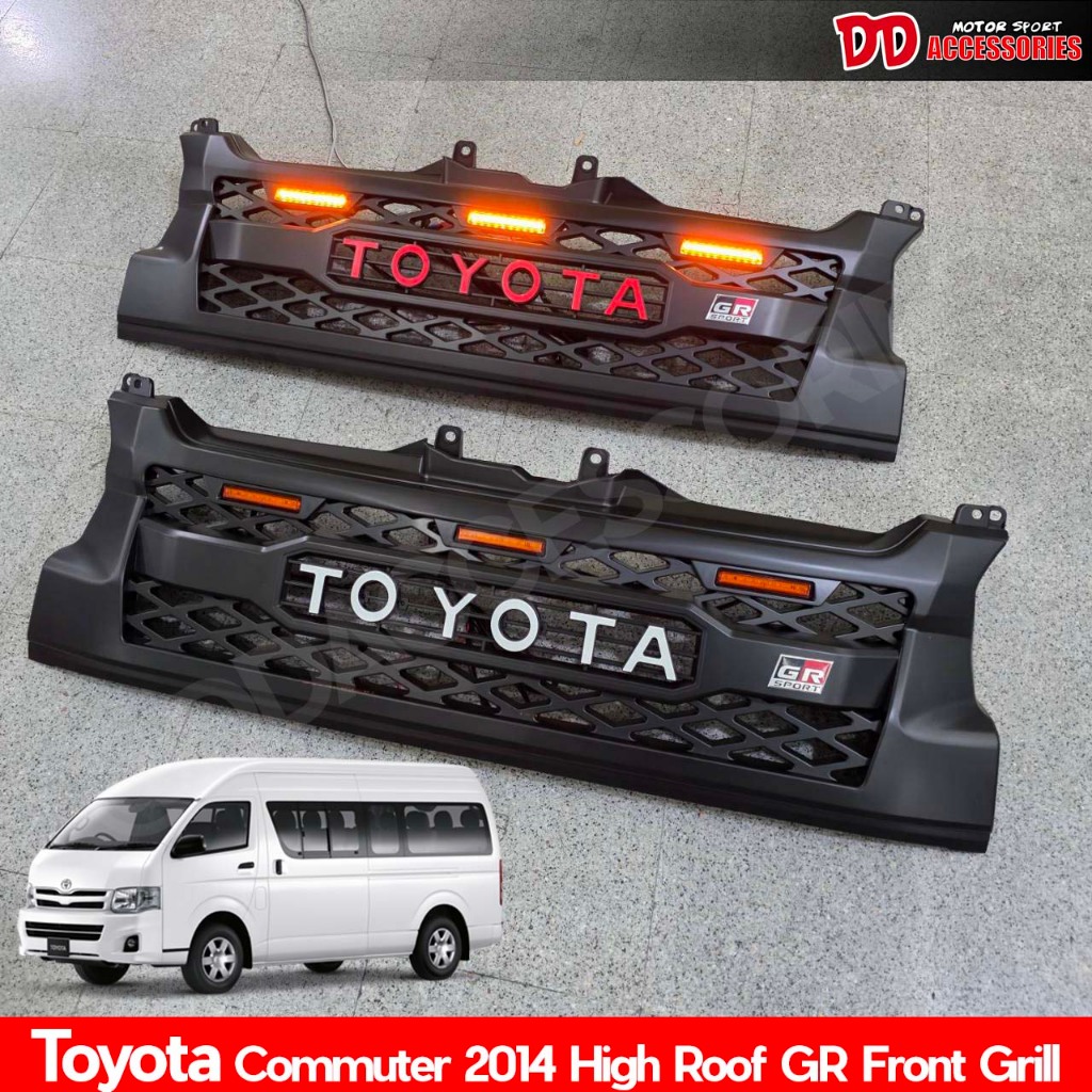 กระจังแต่ง กระจังหน้า Commuter 2014 2016 2018 หลังคาสูง ทรง GR ไฟส้ม มีLogo2สี สีแดง สีขาว – โปรปัง