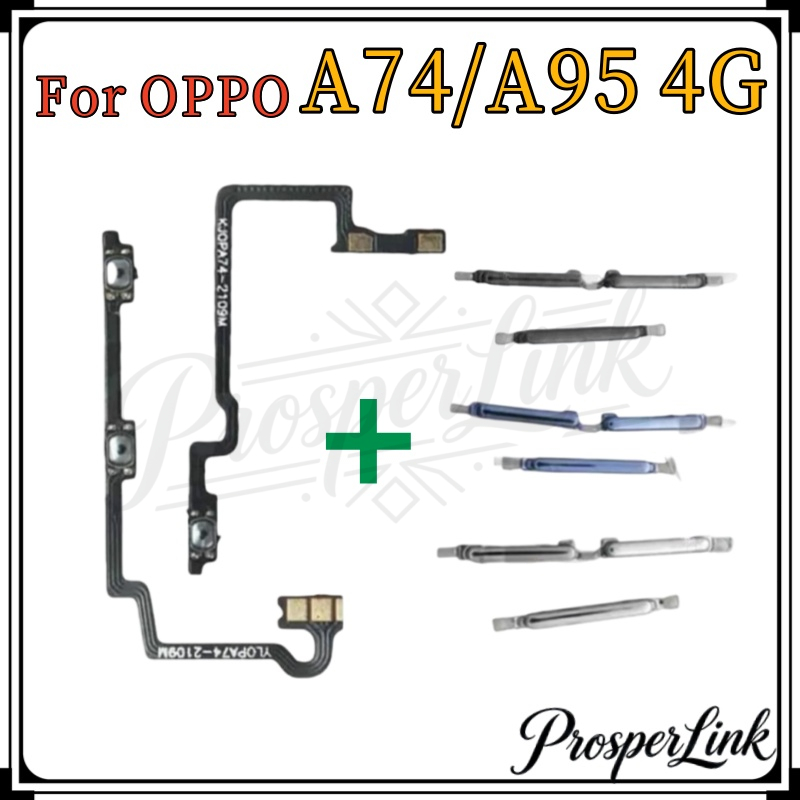 ปุ่มปรับระดับเสียงไฟสําหรับ OPPO A74 4G A95 4G ปุ่มปรับระดับเสียงไฟด้านข้าง Key Flex Cable อะไหล่ซ่อมโทรศัพท์ Power