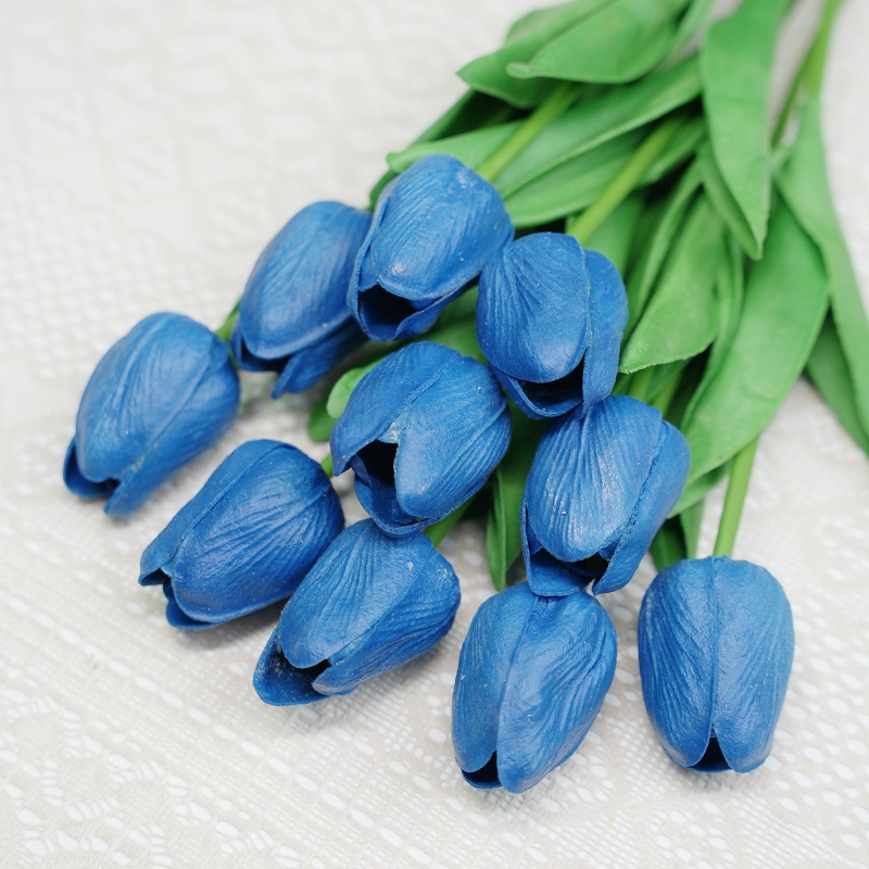 Real Touch artificial tulip bouquet used for decorating flowers with fake flowers-blue