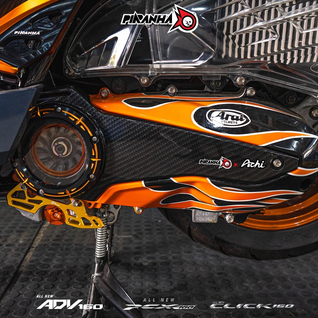 ฝาครอบ CVT ครอบแคร้งแต่ง HONDA PCX160 2025 PIRANHA thumbnail 3