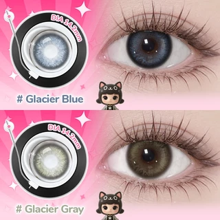 UYAAI คริสตัลคอนแทคเลนส์ 1 คู่ 14.2 มม.เลนส์สีเทาขนาดเล็กรายเดือนใช้คอนแทคเลนส์สีจัดส่งฟรี