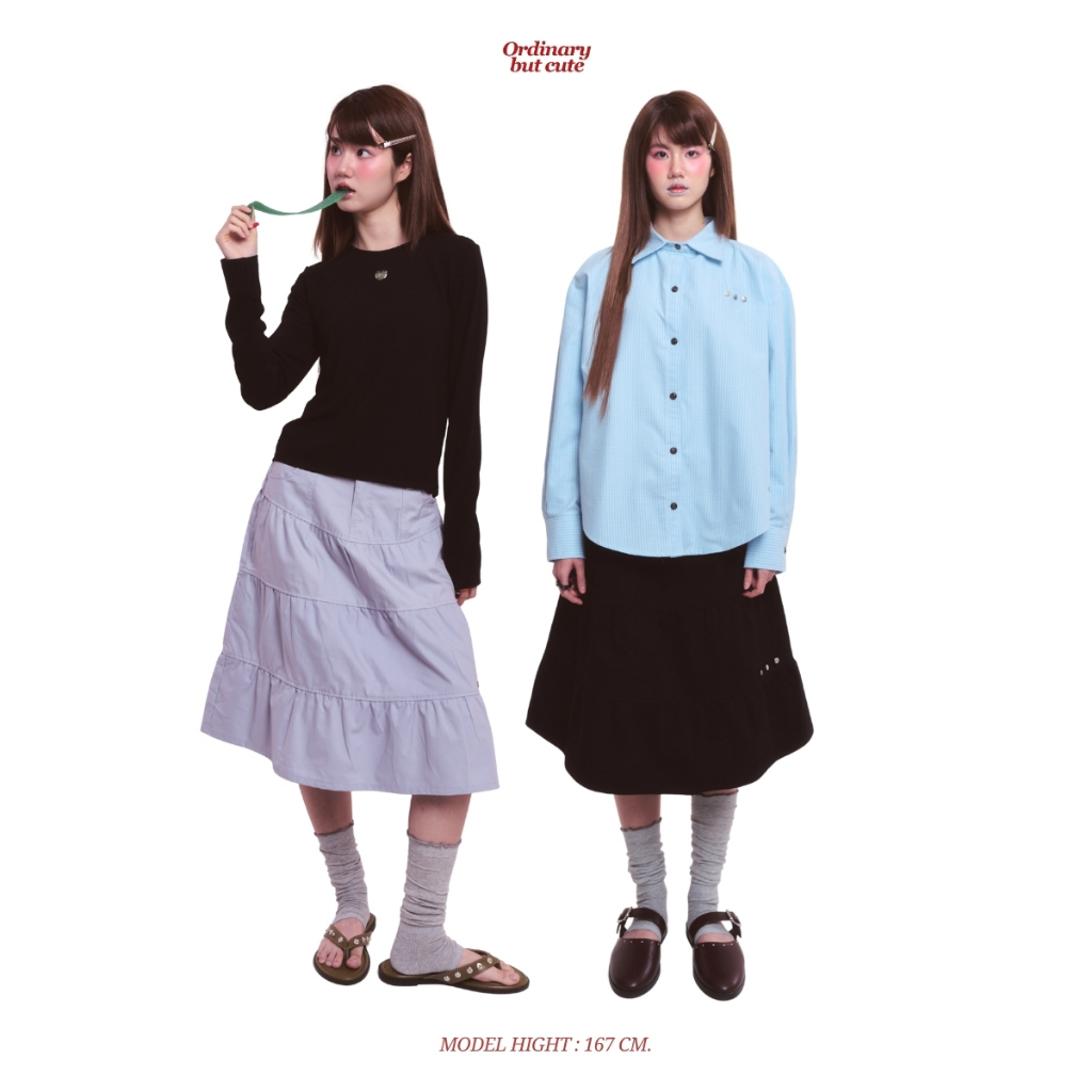ODBC Neko skirt  กระโปรงดีเทลปักหมุด signature ราคา ถูกที่สุด ดีลบีเคเค