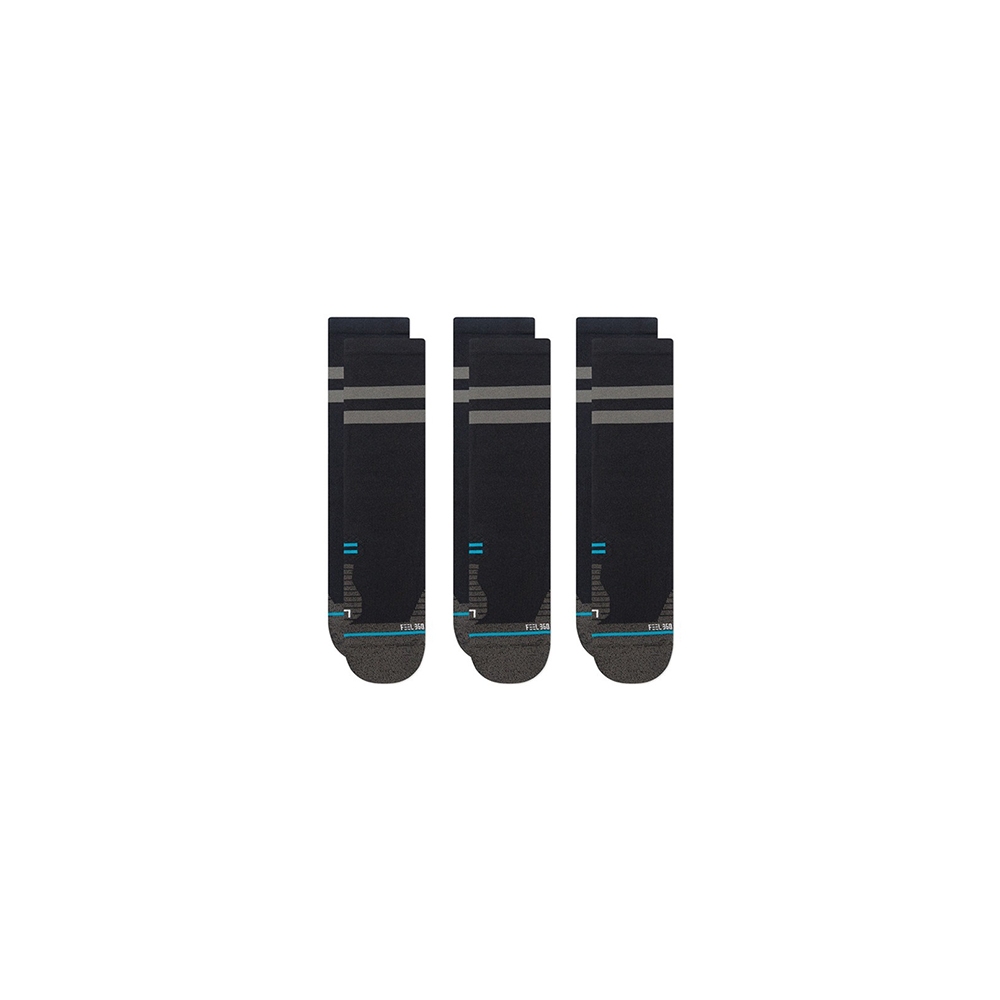 STANCE ถุงเท้าวิ่ง RUNNING SOCK รุ่น FRANCHISE UL CREW แพ็ค 3 คู่ ถุงเท้าวิ่งข้อยาวสีพื้น สีดำ