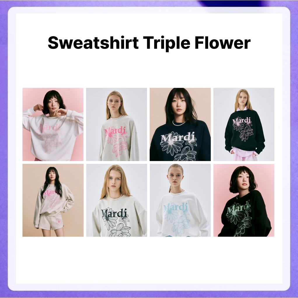 Mardi Mercredi Mardi Sweatshirt Triple Flower