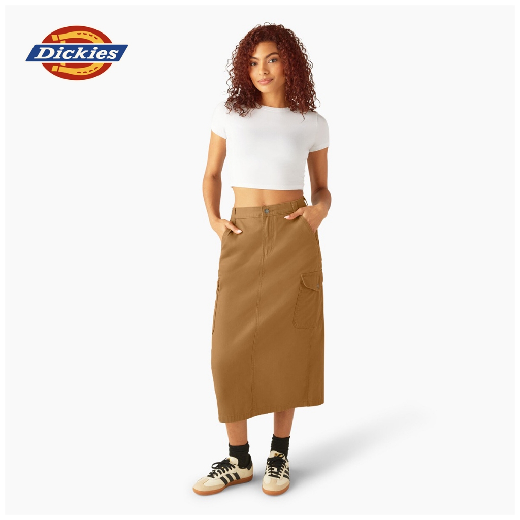 DICKIES WOMEN'S DUCK CANVAS SKIRT - BROWN DUCK กระโปรง ผู้หญิง