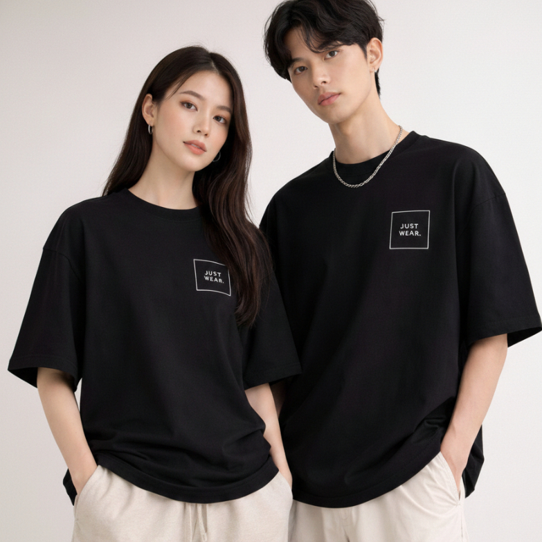 Just Wear เสื้อยืด Oversize Tee Just Wear Square สกีน Just Wear