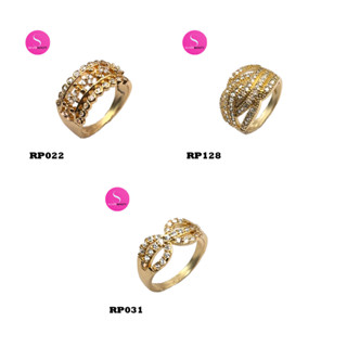 3ลาย จำนวนจำกัด แหวน ทองเกี้ยวเพชร มีหลายแบบสวยๆ  แฟชั่นเรีย…