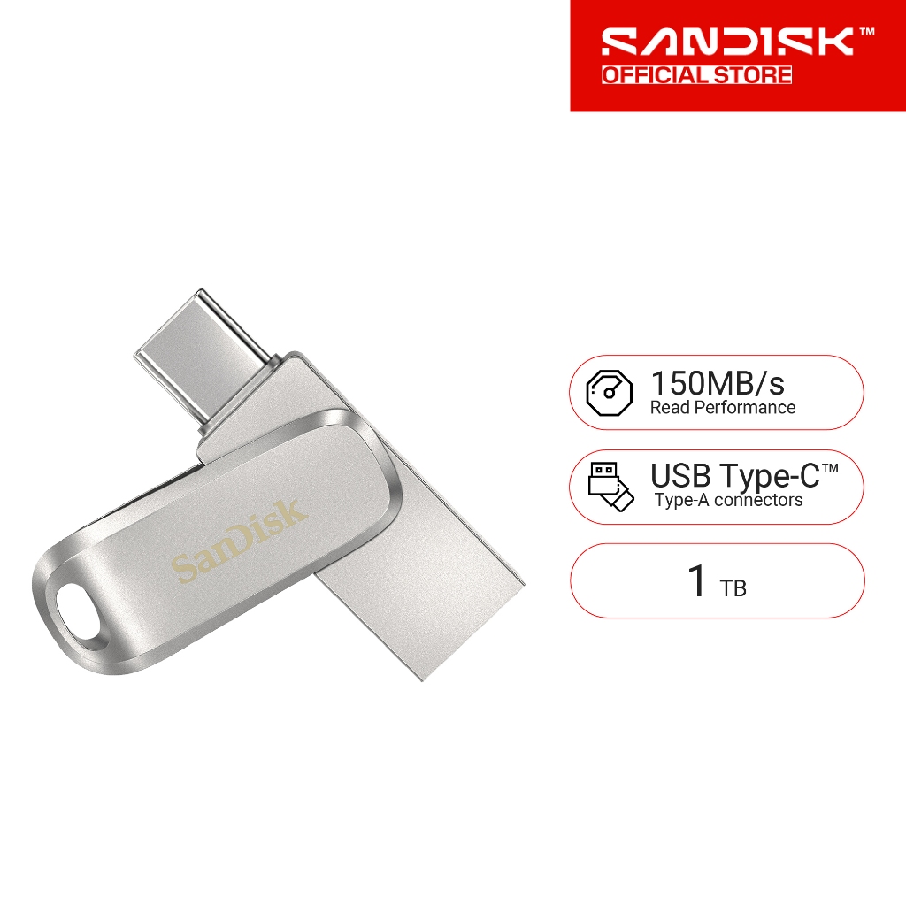 SanDisk Ultra Dual Drive Luxe USB Type-C, 1TB (SDDDC4-1TB-G46)